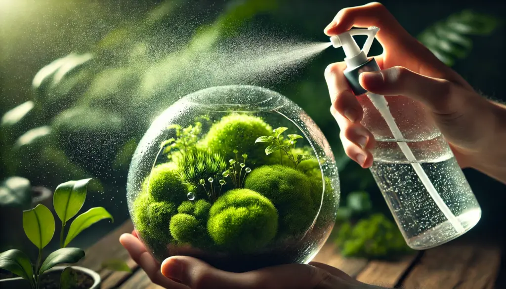 スナゴケの苔テラリウム、室内での育て方のコツ。イメージ:苔っと盆栽ライフ