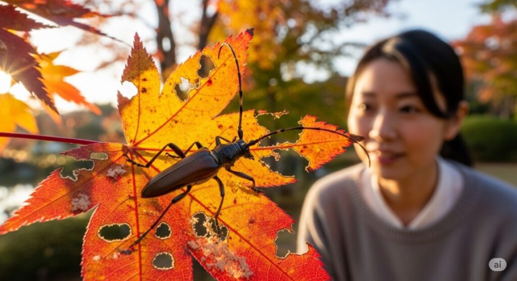 紅葉を襲うカミキリムシの生態と被害